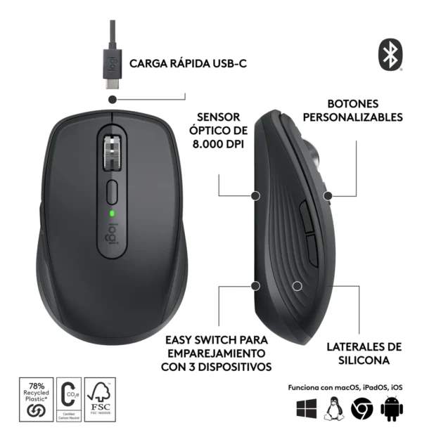 Mouse Compacto Logitech Mx Anywhere 3s - Image 4