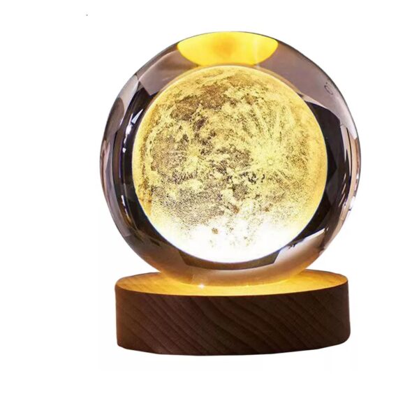 Lampara De Cristal Bola 3d Luna - Image 2