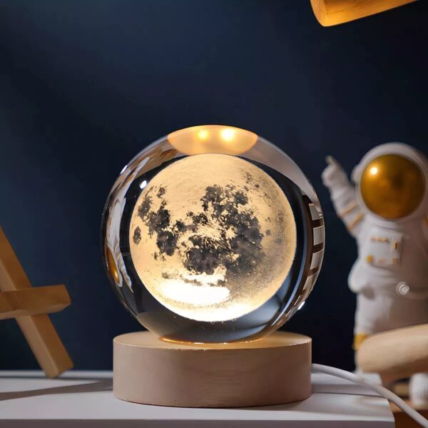 Lampara De Cristal Bola 3d Luna - Image 4